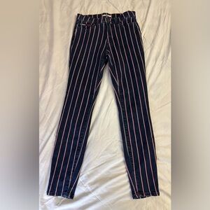 Tommy Hilfiger High Rise Legging Pinstripe Pants Size 26x26 Denim Jeans Women's